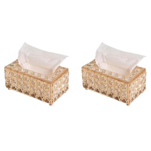 HASTHIP® Tissue Box Holder with Crystal Glass Beads Paper Napkin for Car Facial for Bathroom Kitchen Dining Room 7.4x4.3x3.9 Inches 2 PCS HASTHIP® Tissue Box Holder with Crystal Glass Beads Paper Napkin for Car Facial for Bathroom Kitchen Dining Room 7.4x4.3x3.9 Inches 2 PCS